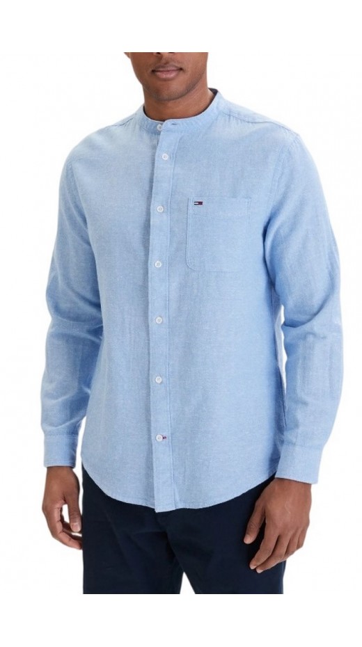 TOMMY JEANS REG LINEN MX BAND CLLR SHIRT ΠΟΥΚΑΜΙΣΟ ΑΝΔΡΙΚΟ CIEL