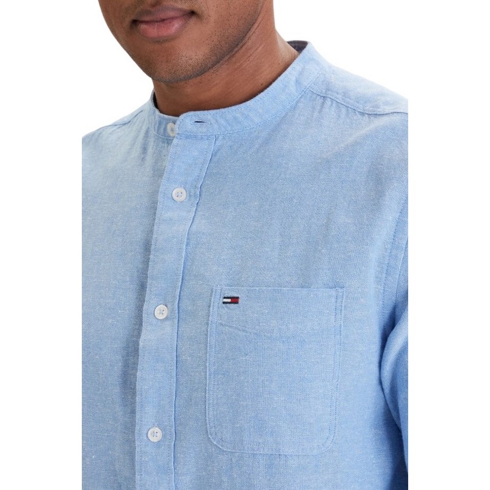 TOMMY JEANS REG LINEN MX BAND CLLR SHIRT ΠΟΥΚΑΜΙΣΟ ΑΝΔΡΙΚΟ CIEL
