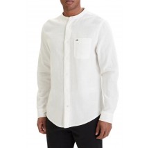 TOMMY JEANS REG LINEN MX BAND CLLR SHIRT ΠΟΥΚΑΜΙΣΟ ΑΝΔΡΙΚΟ ECRU
