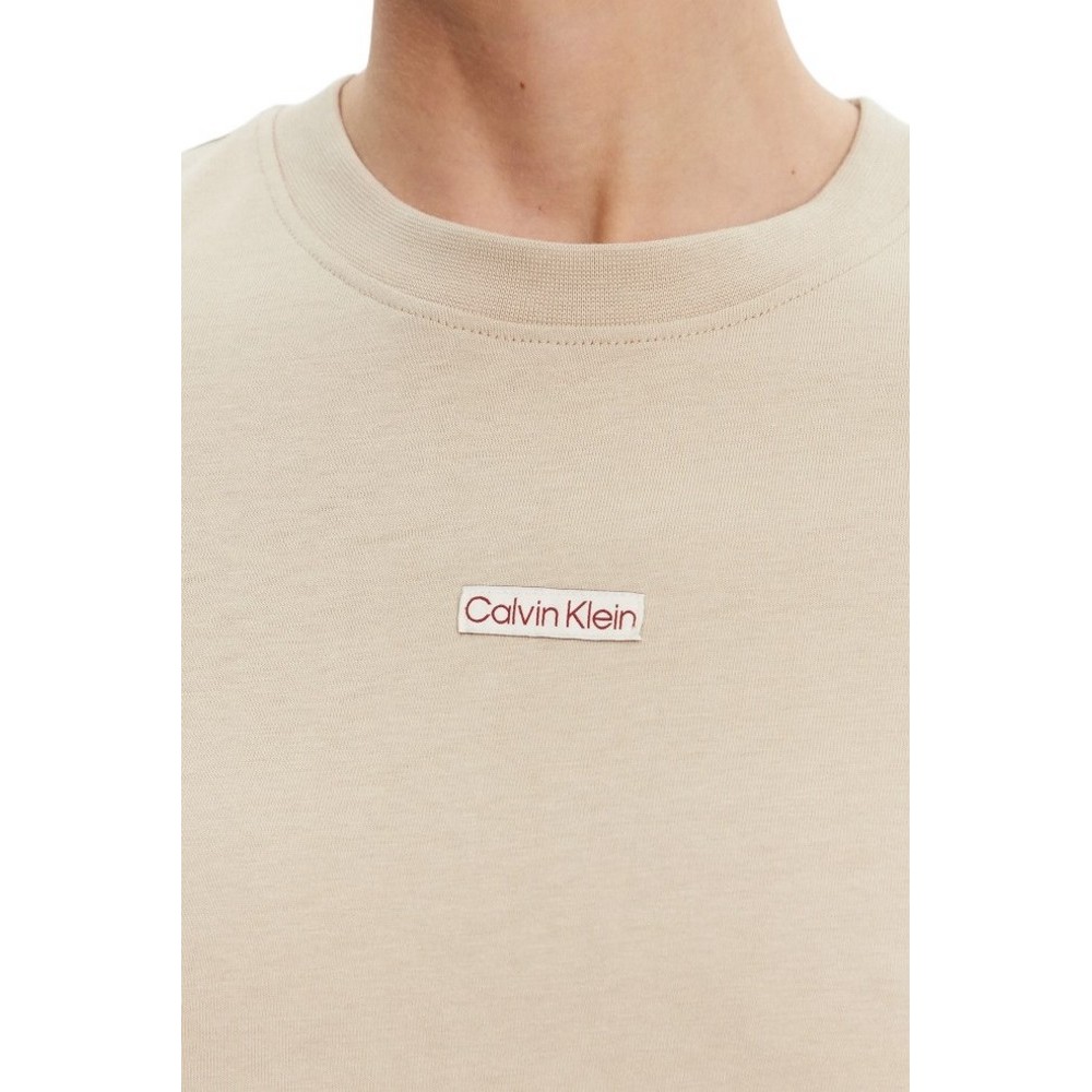 CALVIN KLEIN JEANS PLACED INSTITUTIONAL BABY TEE T-SHIRT ΜΠΛΟΥΖΑ ΓΥΝΑΙΚΕΙΑ BEIGE
