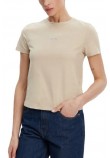 CALVIN KLEIN JEANS PLACED INSTITUTIONAL BABY TEE T-SHIRT ΜΠΛΟΥΖΑ ΓΥΝΑΙΚΕΙΑ BEIGE