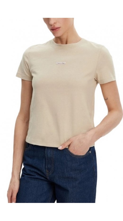CALVIN KLEIN JEANS PLACED INSTITUTIONAL BABY TEE T-SHIRT ΜΠΛΟΥΖΑ ΓΥΝΑΙΚΕΙΑ BEIGE