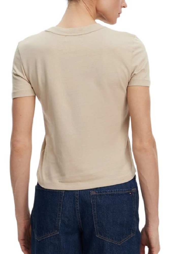 CALVIN KLEIN JEANS PLACED INSTITUTIONAL BABY TEE T-SHIRT ΜΠΛΟΥΖΑ ΓΥΝΑΙΚΕΙΑ BEIGE