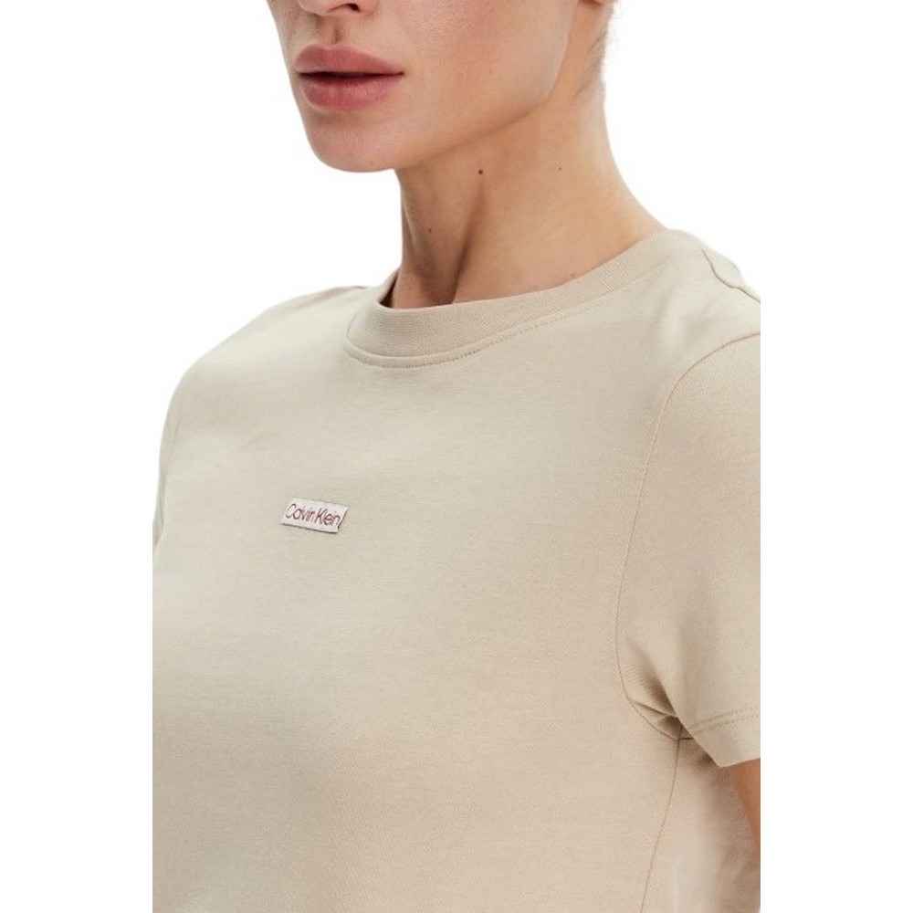 CALVIN KLEIN JEANS PLACED INSTITUTIONAL BABY TEE T-SHIRT ΜΠΛΟΥΖΑ ΓΥΝΑΙΚΕΙΑ BEIGE