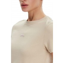 CALVIN KLEIN JEANS PLACED INSTITUTIONAL BABY TEE T-SHIRT ΜΠΛΟΥΖΑ ΓΥΝΑΙΚΕΙΑ BEIGE