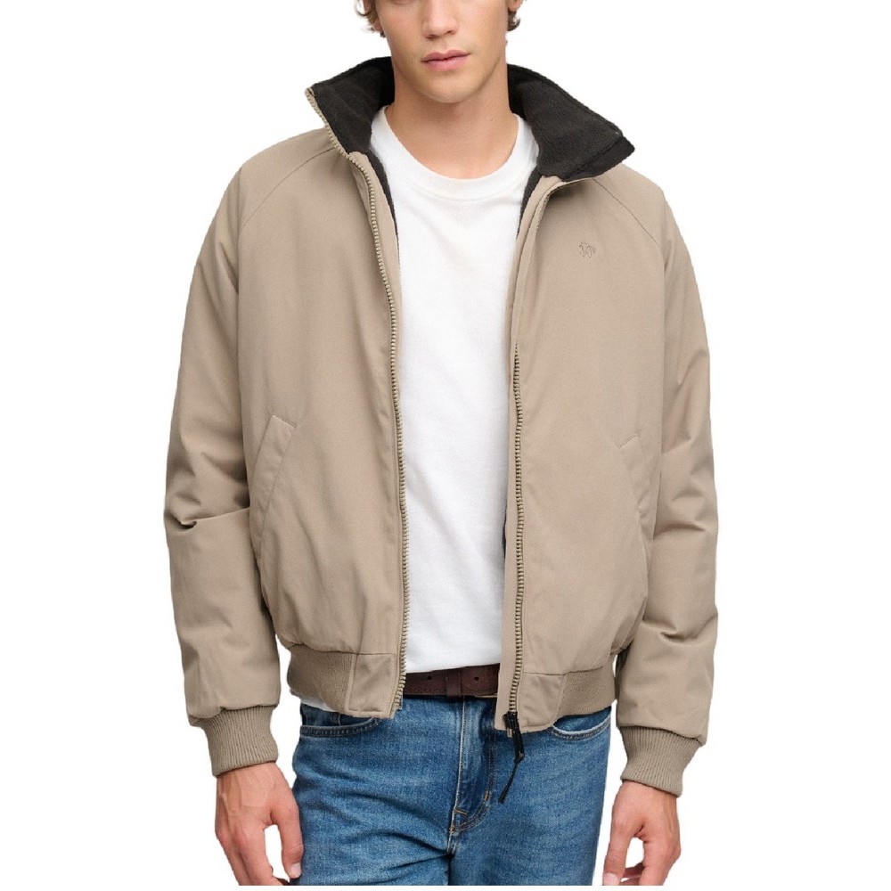 SUPERDRY CITY FLEECE LINED JACKET ΜΠΟΥΦΑΝ ΑΝΔΡΙΚΟ BROWN