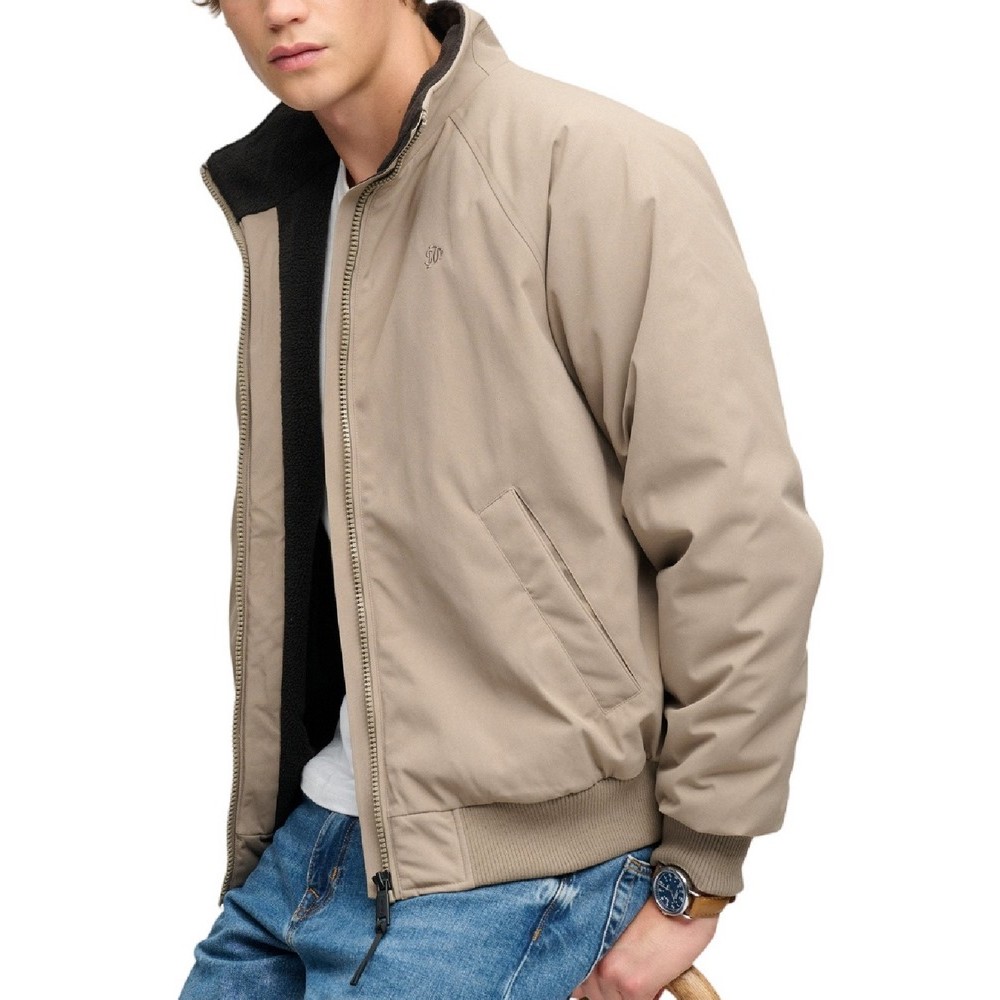 SUPERDRY CITY FLEECE LINED JACKET ΜΠΟΥΦΑΝ ΑΝΔΡΙΚΟ BROWN