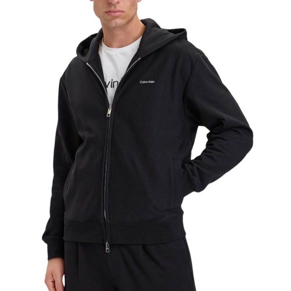 CALVIN KLEIN MICRO LOGO DBL FZ HOODIE ΖΑΚΤΕΑ ΦΟΥΤΕΡ ΑΝΔΡΙΚΗ BLACK