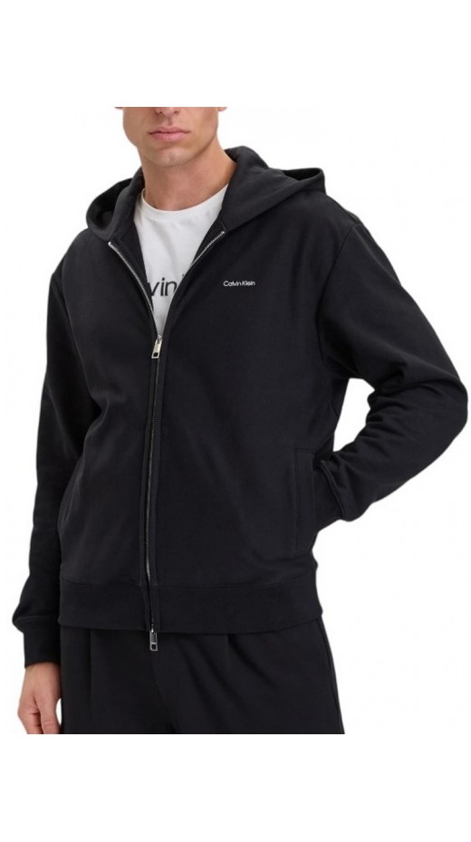 CALVIN KLEIN MICRO LOGO DBL FZ HOODIE ΖΑΚΤΕΑ ΦΟΥΤΕΡ ΑΝΔΡΙΚΗ BLACK