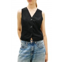 TOMMY JEANS LINEN WAISTCOAT ΓΙΛΕΚΟ ΓΥΝΑΙΚΕΙΟ BLACK