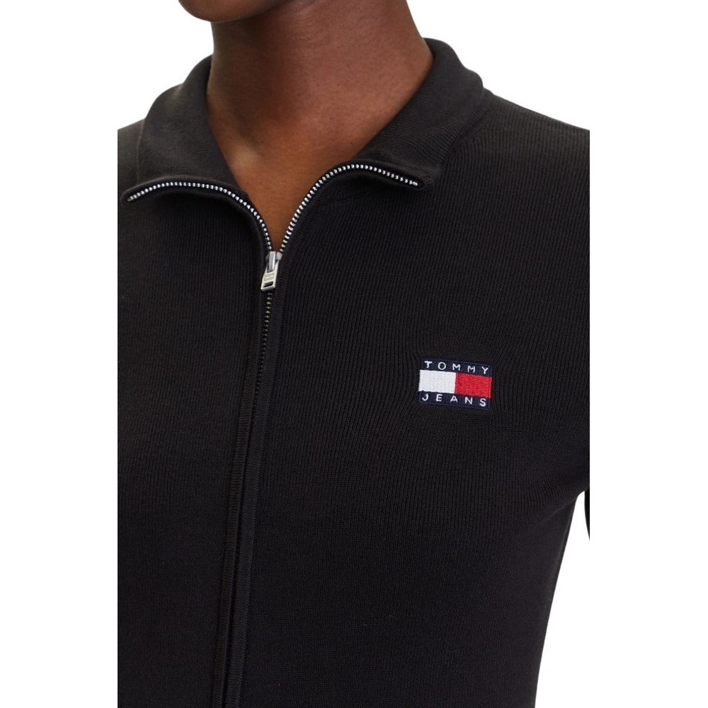 TOMMY JEANS ZIP HIGH NECK CARDIGAN EXT ΖΑΚΕΤΑ ΓΥΝΑΙΚΕΙΑ BLACK