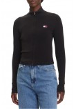 TOMMY JEANS ZIP HIGH NECK CARDIGAN EXT ΖΑΚΕΤΑ ΓΥΝΑΙΚΕΙΑ BLACK