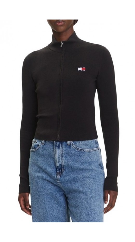 TOMMY JEANS ZIP HIGH NECK CARDIGAN EXT ΖΑΚΕΤΑ ΓΥΝΑΙΚΕΙΑ BLACK