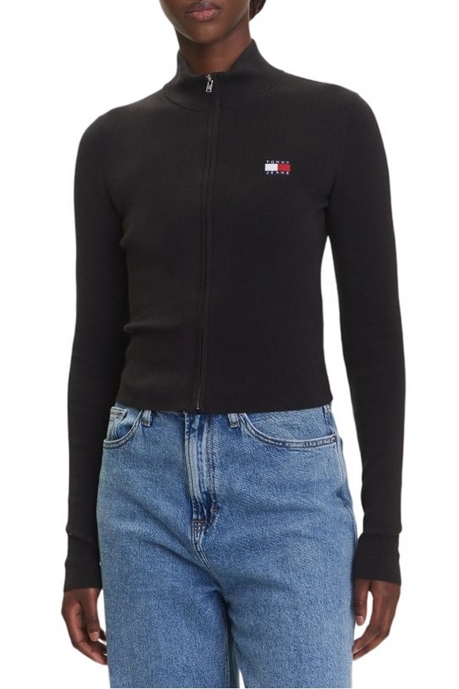 TOMMY JEANS ZIP HIGH NECK CARDIGAN EXT ΖΑΚΕΤΑ ΓΥΝΑΙΚΕΙΑ BLACK