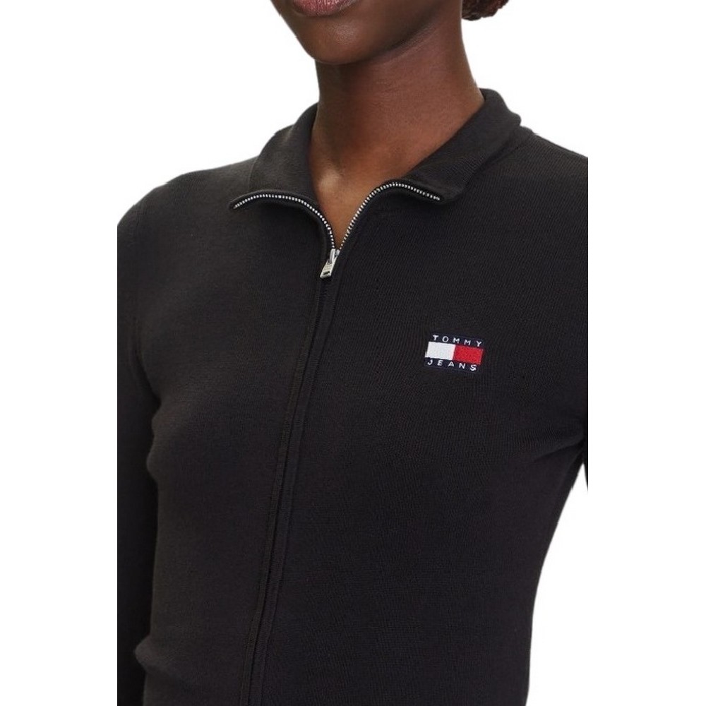 TOMMY JEANS ZIP HIGH NECK CARDIGAN EXT ΖΑΚΕΤΑ ΓΥΝΑΙΚΕΙΑ BLACK