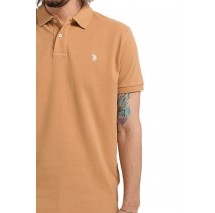 U.S POLO ASSN KING 000147 EHPD USPA BASIC POLO T-SHIRT ΜΠΛΟΥΖΑ ΑΝΔΡΙΚΗ TAN