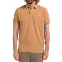 U.S POLO ASSN KING 000147 EHPD USPA BASIC POLO T-SHIRT ΜΠΛΟΥΖΑ ΑΝΔΡΙΚΗ TAN