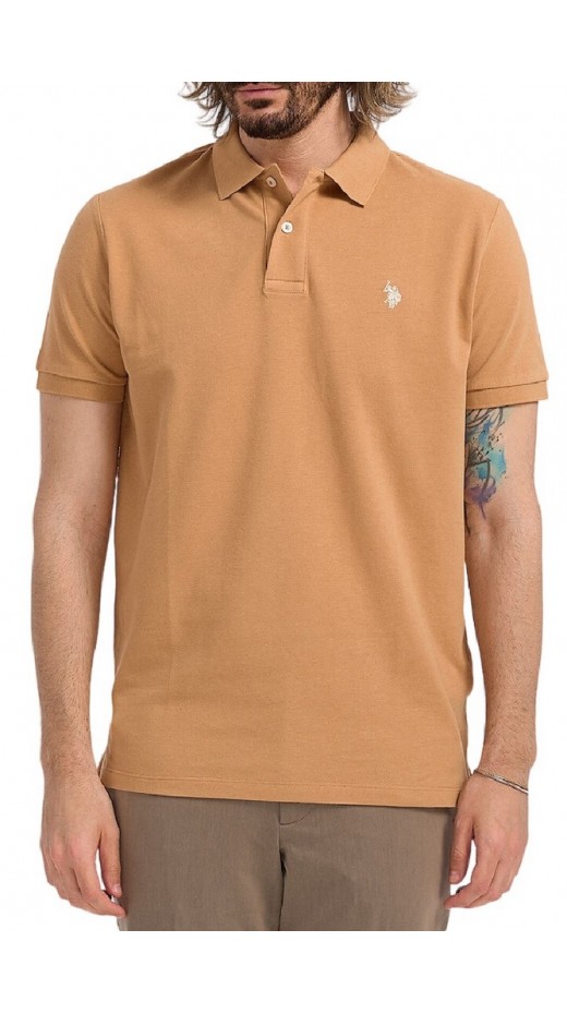 U.S POLO ASSN KING 000147 EHPD USPA BASIC POLO T-SHIRT ΜΠΛΟΥΖΑ ΑΝΔΡΙΚΗ TAN