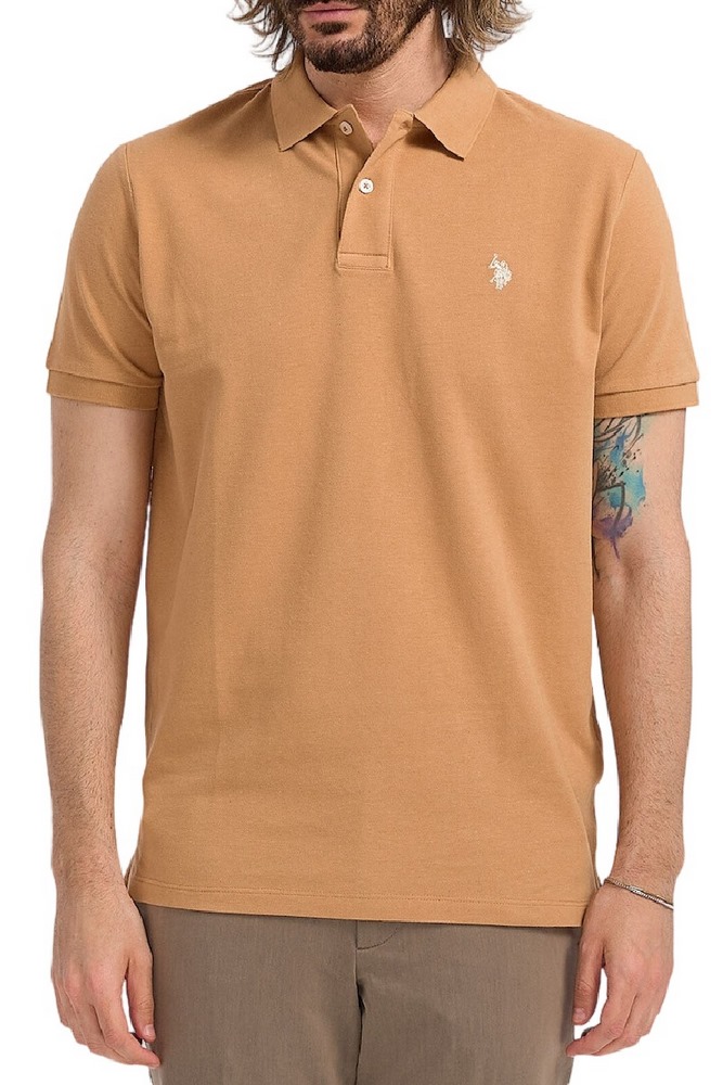 U.S POLO ASSN KING 000147 EHPD USPA BASIC POLO T-SHIRT ΜΠΛΟΥΖΑ ΑΝΔΡΙΚΗ TAN