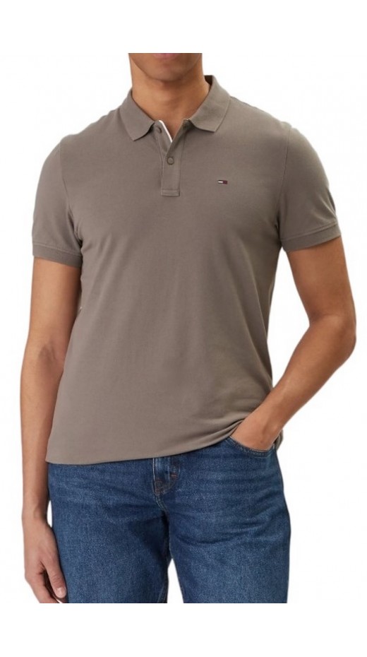 TOMMY JEANS SLIM PLACKET POLO EXT T-SHIRT ΜΠΛΟΥΖΑ ΑΝΔΡΙΚΗ GREY