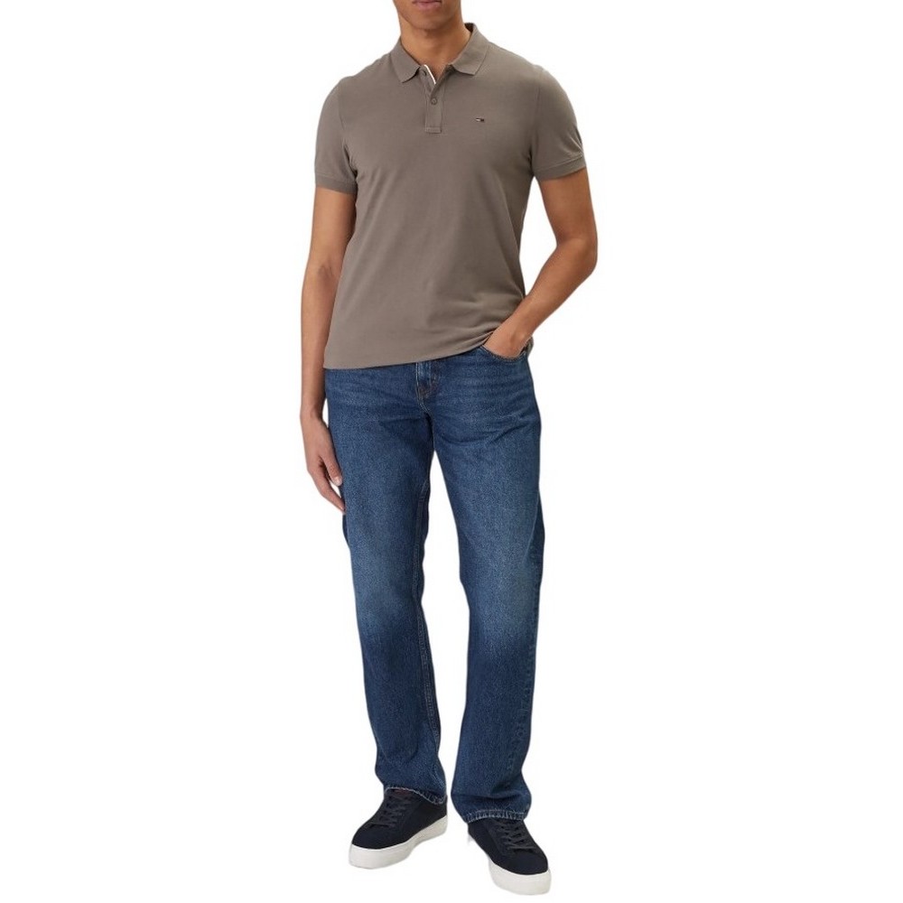 TOMMY JEANS SLIM PLACKET POLO EXT T-SHIRT ΜΠΛΟΥΖΑ ΑΝΔΡΙΚΗ GREY