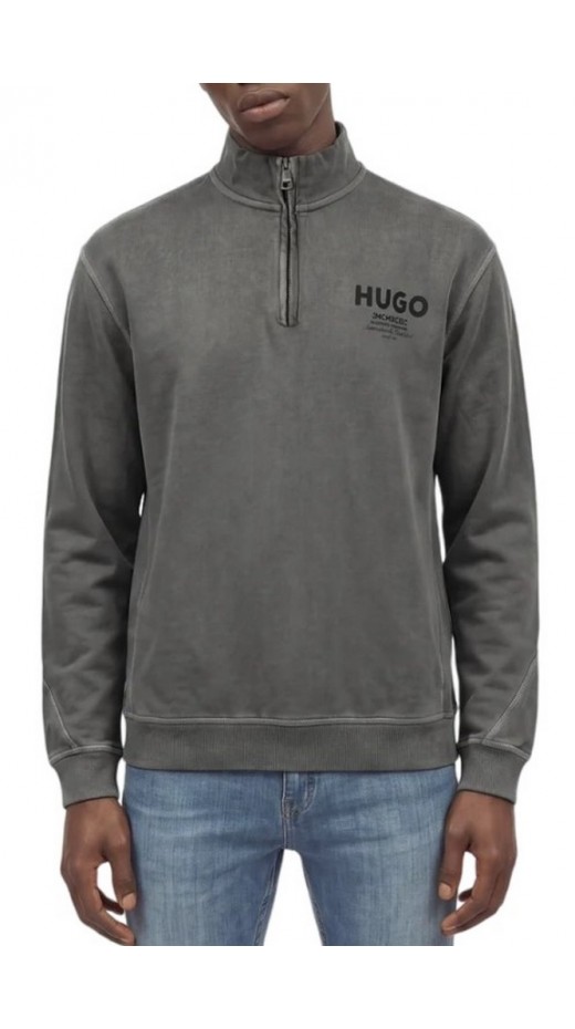 HUGO BOSS NEVEZIP JERSEY SWEATSHIRT ΜΠΛΟΥΖΑ ΦΟΥΤΕΡ ΑΝΔΡΙΚΗ GREY