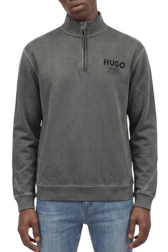HUGO BOSS NEVEZIP JERSEY SWEATSHIRT ΜΠΛΟΥΖΑ ΦΟΥΤΕΡ ΑΝΔΡΙΚΗ GREY