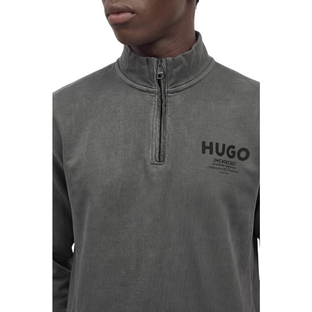 HUGO BOSS NEVEZIP JERSEY SWEATSHIRT ΜΠΛΟΥΖΑ ΦΟΥΤΕΡ ΑΝΔΡΙΚΗ GREY