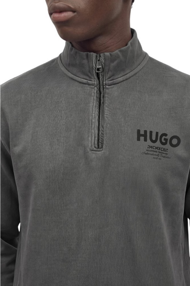 HUGO BOSS NEVEZIP JERSEY SWEATSHIRT ΜΠΛΟΥΖΑ ΦΟΥΤΕΡ ΑΝΔΡΙΚΗ GREY