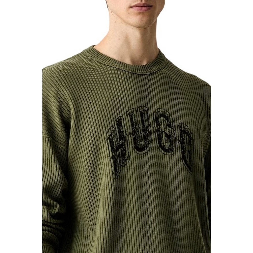 HUGO BOSS SHOWDY SWEATER ΜΠΛΟΥΖΑ ΠΛΕΚΤΗ ΑΝΔΡΙΚΗ MILITARY GREEN