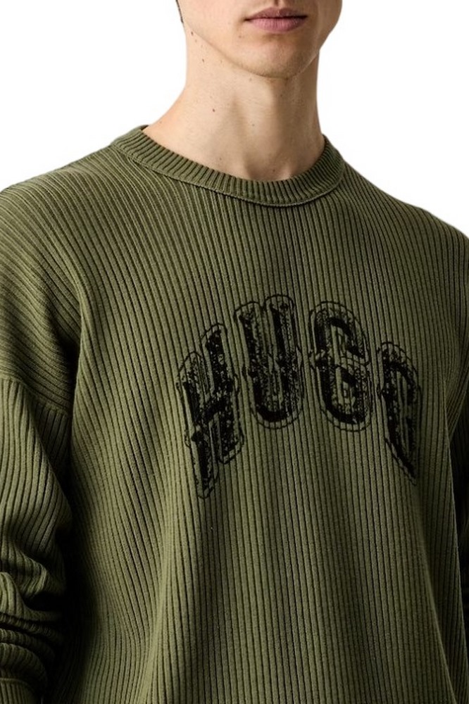 HUGO BOSS SHOWDY SWEATER ΜΠΛΟΥΖΑ ΠΛΕΚΤΗ ΑΝΔΡΙΚΗ MILITARY GREEN