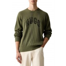 HUGO BOSS SHOWDY SWEATER ΜΠΛΟΥΖΑ ΠΛΕΚΤΗ ΑΝΔΡΙΚΗ MILITARY GREEN