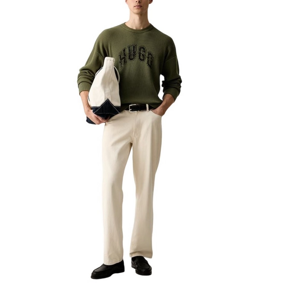 HUGO BOSS SHOWDY SWEATER ΜΠΛΟΥΖΑ ΠΛΕΚΤΗ ΑΝΔΡΙΚΗ MILITARY GREEN