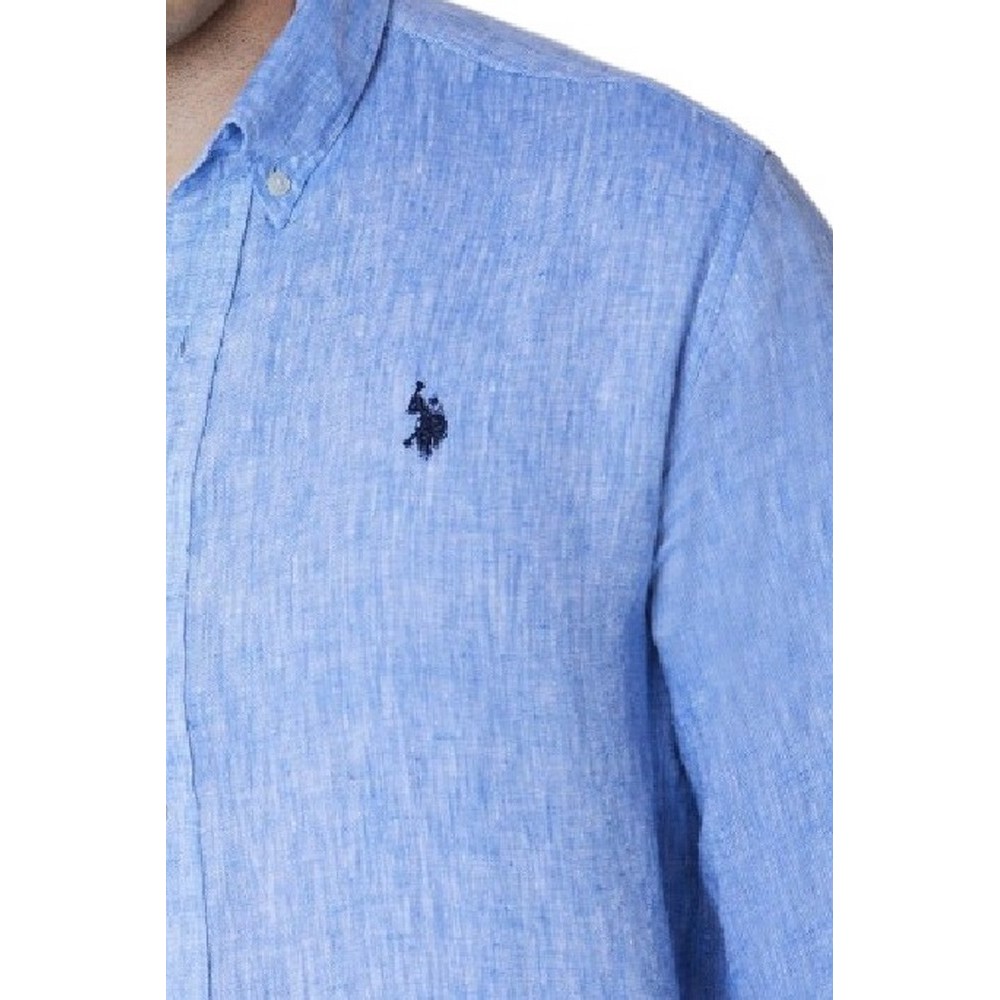 U.S.POLO ZED 000191 EH03 SHIRT LS SLIM FIT ΠΟΥΚΑΜΙΣΟ ΑΝΔΡΙΚΟ BLUE