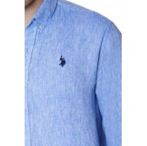 U.S.POLO ZED 000191 EH03 SHIRT LS SLIM FIT ΠΟΥΚΑΜΙΣΟ ΑΝΔΡΙΚΟ BLUE
