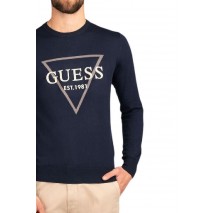 GUESS FABIAN VN LOGO SWTR ΜΠΛΟΥΖΑ ΠΛΕΚΤΗ ΑΝΔΡΙΚΗ NAVY