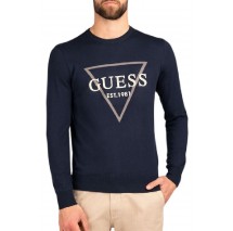 GUESS FABIAN VN LOGO SWTR ΜΠΛΟΥΖΑ ΠΛΕΚΤΗ ΑΝΔΡΙΚΗ NAVY