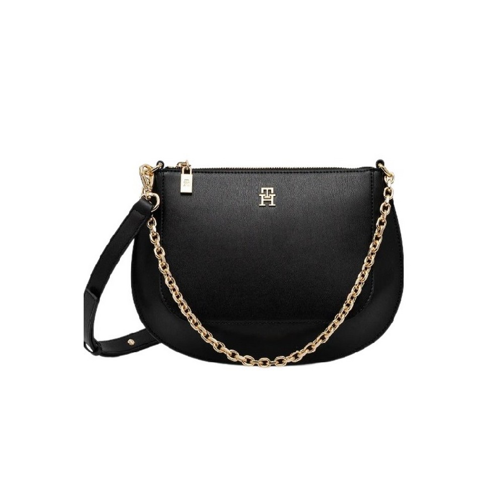 TOMMY HILFIGER GLAM CONV MED CROSSOVER ΤΣΑΝΤΑ ΓΥΝΑΙΚΕΙΑ BLACK