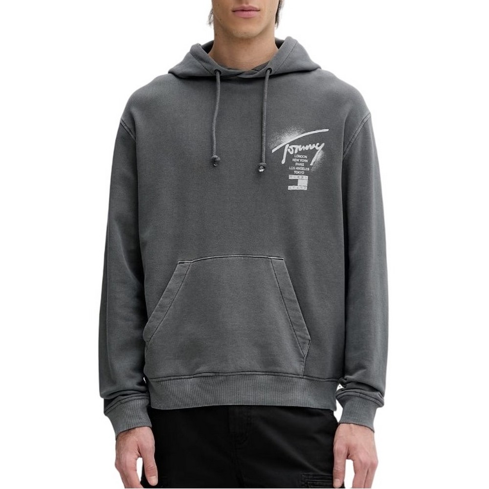 TOMMY JEANS RLX NEON WSHD SIGN HD EXT ΦΟΥΤΕΡ ΜΠΛΟΥΖΑ ΑΝΔΡΙΚΗ GREY