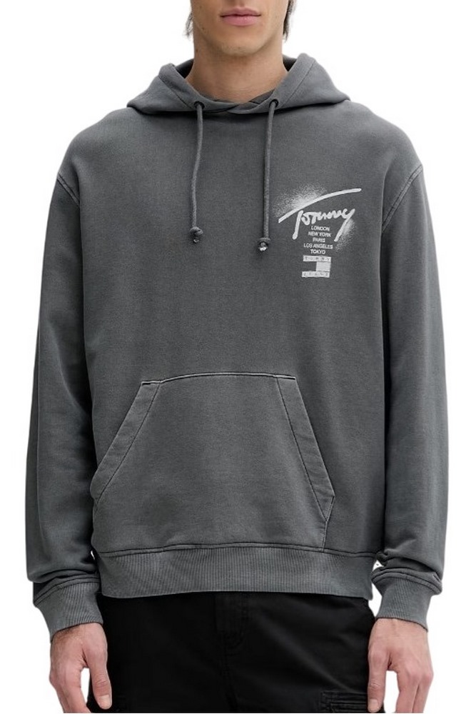 TOMMY JEANS RLX NEON WSHD SIGN HD EXT ΦΟΥΤΕΡ ΜΠΛΟΥΖΑ ΑΝΔΡΙΚΗ GREY