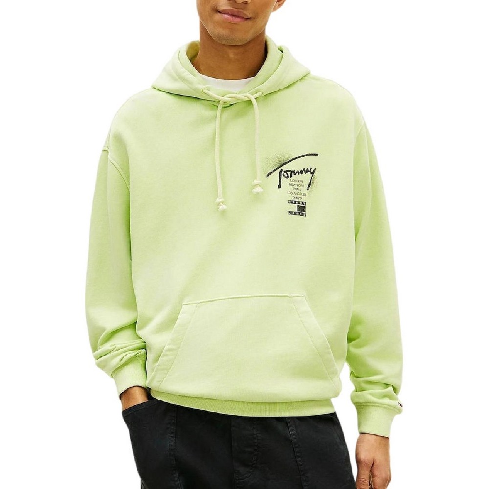 TOMMY JEANS RLX NEON WSHD SIGN HD EXT ΦΟΥΤΕΡ ΜΠΛΟΥΖΑ ΑΝΔΡΙΚΗ LIME