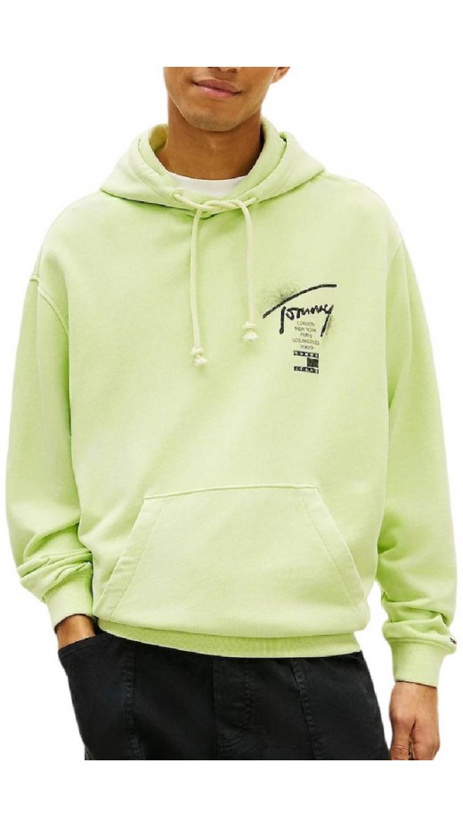 TOMMY JEANS RLX NEON WSHD SIGN HD EXT ΦΟΥΤΕΡ ΜΠΛΟΥΖΑ ΑΝΔΡΙΚΗ LIME