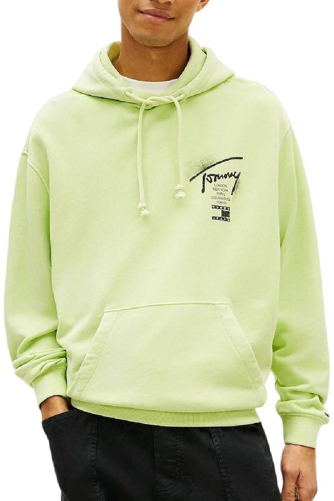 TOMMY JEANS RLX NEON WSHD SIGN HD EXT ΦΟΥΤΕΡ ΜΠΛΟΥΖΑ ΑΝΔΡΙΚΗ LIME