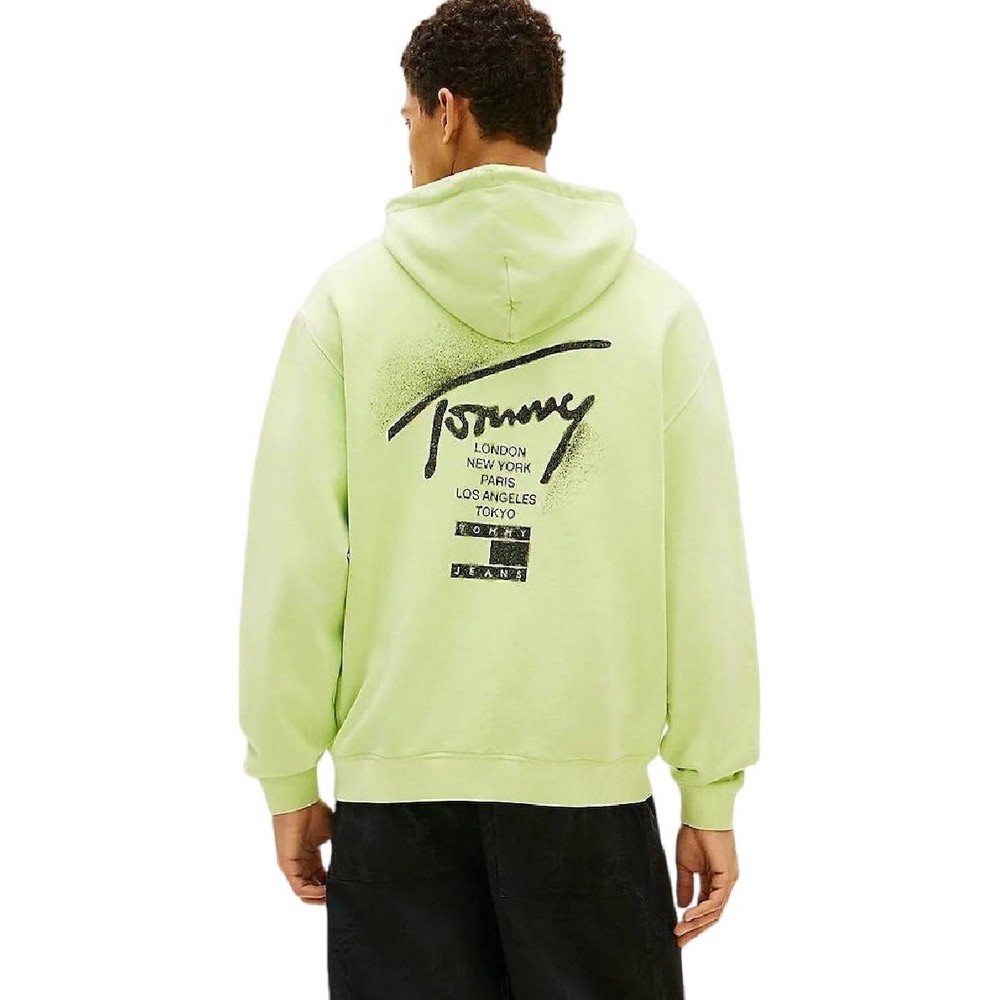 TOMMY JEANS RLX NEON WSHD SIGN HD EXT ΦΟΥΤΕΡ ΜΠΛΟΥΖΑ ΑΝΔΡΙΚΗ LIME