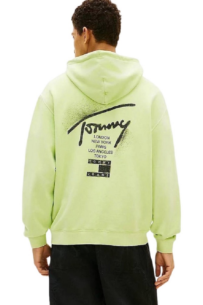 TOMMY JEANS RLX NEON WSHD SIGN HD EXT ΦΟΥΤΕΡ ΜΠΛΟΥΖΑ ΑΝΔΡΙΚΗ LIME