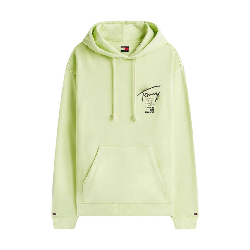 TOMMY JEANS RLX NEON WSHD SIGN HD EXT ΦΟΥΤΕΡ ΜΠΛΟΥΖΑ ΑΝΔΡΙΚΗ LIME