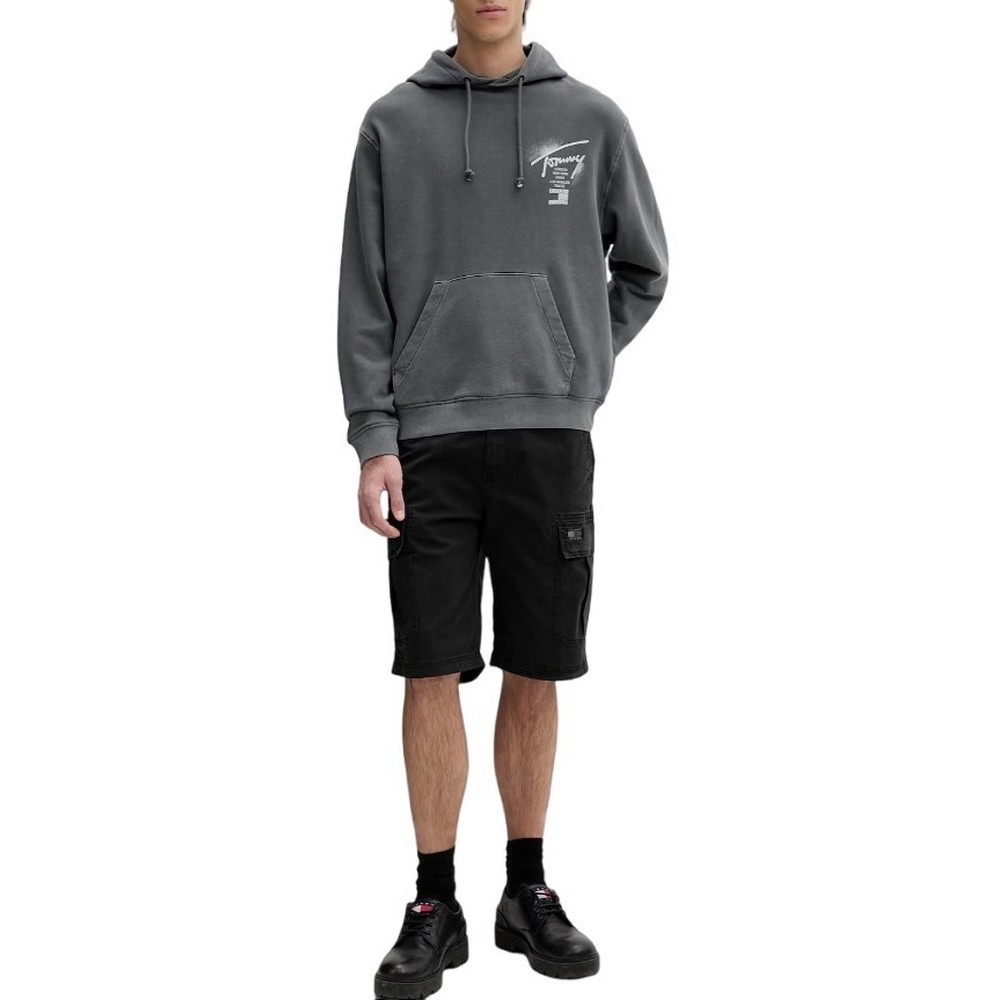 TOMMY JEANS RLX NEON WSHD SIGN HD EXT ΦΟΥΤΕΡ ΜΠΛΟΥΖΑ ΑΝΔΡΙΚΗ GREY