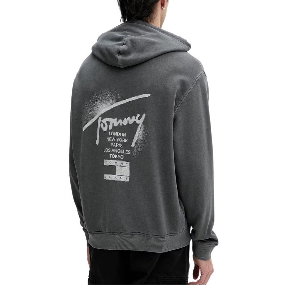 TOMMY JEANS RLX NEON WSHD SIGN HD EXT ΦΟΥΤΕΡ ΜΠΛΟΥΖΑ ΑΝΔΡΙΚΗ GREY