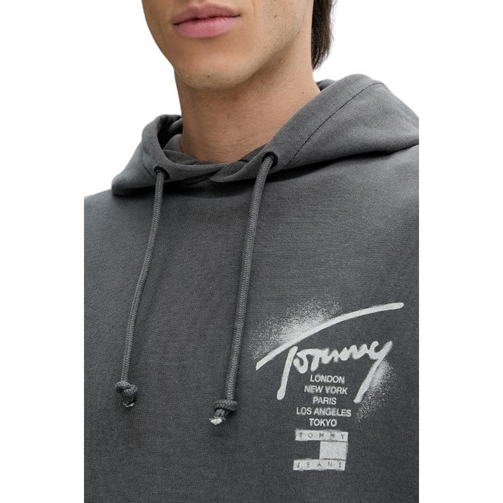 TOMMY JEANS RLX NEON WSHD SIGN HD EXT ΦΟΥΤΕΡ ΜΠΛΟΥΖΑ ΑΝΔΡΙΚΗ GREY
