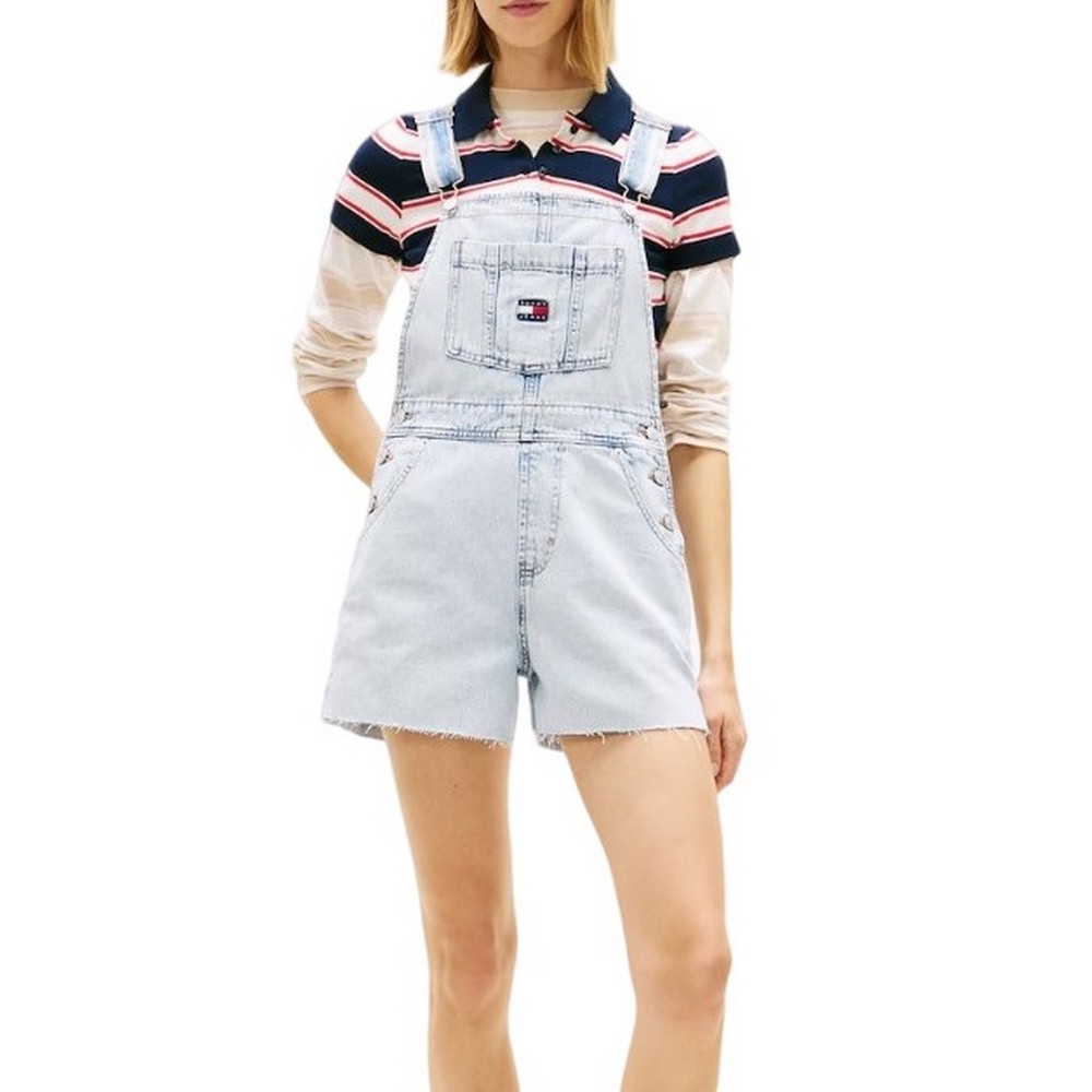 TOMMY JEANS MIA DUNGAREE SHORT EXT BJ6014 ΤΖΙΝ ΟΛΟΣΩΜΗ ΦΟΡΜΑ ΓΥΝΑΙΚΕΙΑ DENIM LIGHT